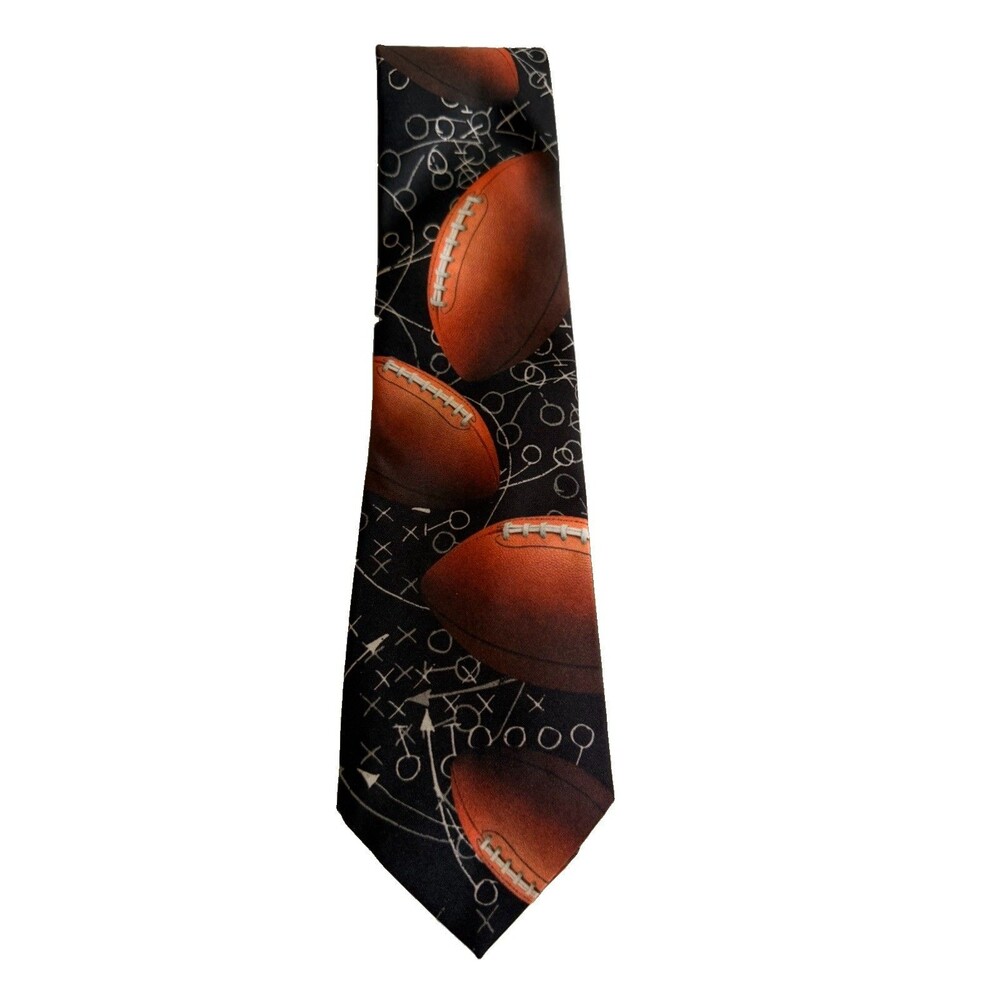 VTG Just Balls Football Zone Neck Tie 2000 Ralph Marlin Play Game USA Polyester